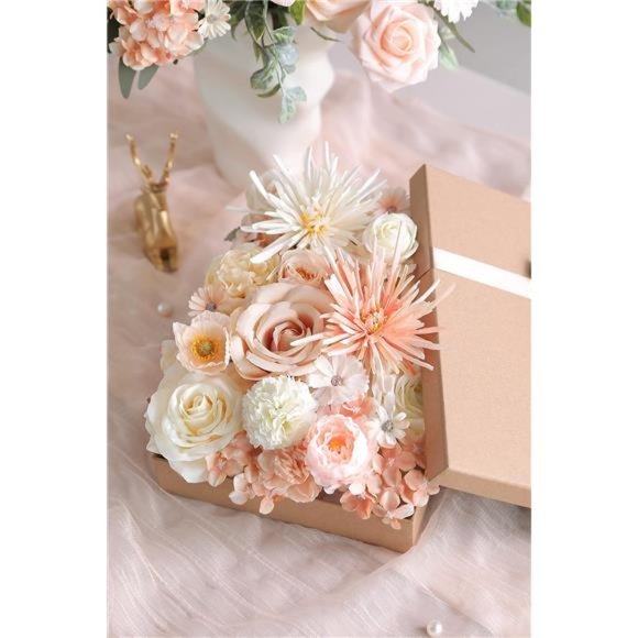 Artificial Flowers Combo Box Set Faux Flowers Bulk Flower Leaf with Stems DIY - Picture 3 of 6